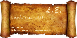 Lazányi Edit névjegykártya